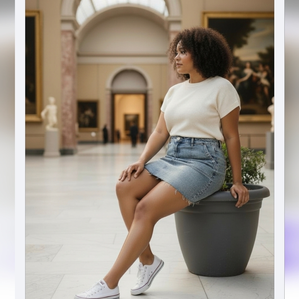 🫶NWT Edited by Remi Bader Light Denim Mini Skirt